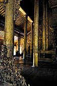 Myanmar - Mandalay, Shwenandaw Kyaung (the Golden Palace) a wonderful example of the Burmese unique teak architecture and wood-carving art. 